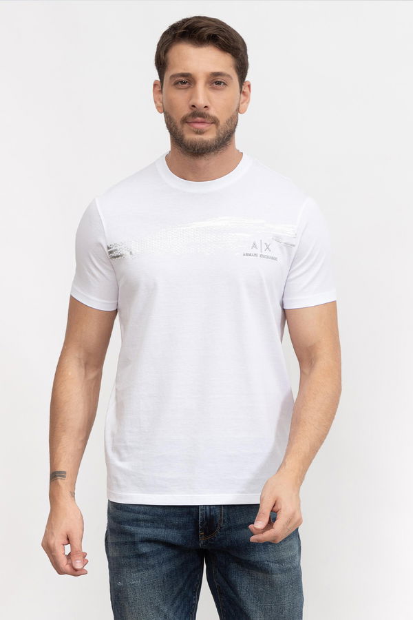 Armani Baskılı Erkek T-shirt BEYAZ