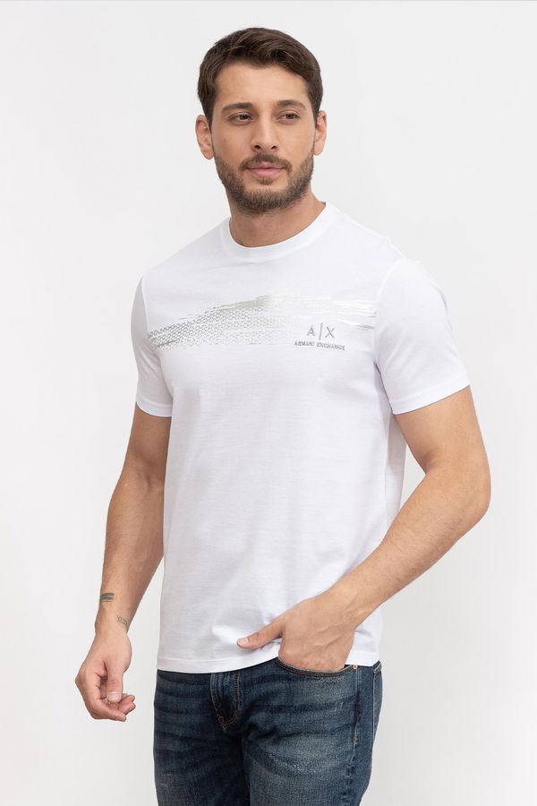 Armani Baskılı Erkek T-shirt BEYAZ