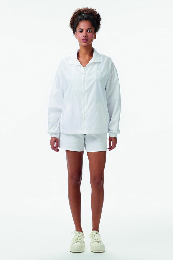 Guess 4G Logo Windbreaker Kadın Rüzgarlık Beyaz