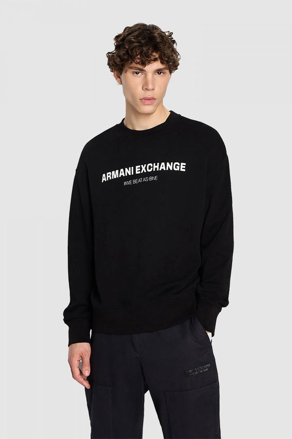 Armani Baskılı Erkek Sweat SİYAH