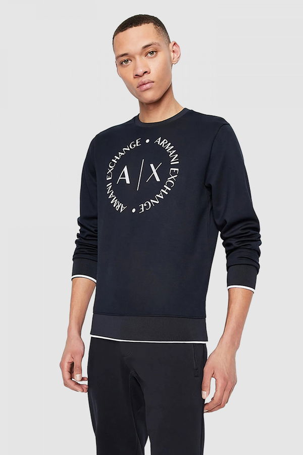 Armani Bisiklet Yaka Erkek Sweat LACİVERT