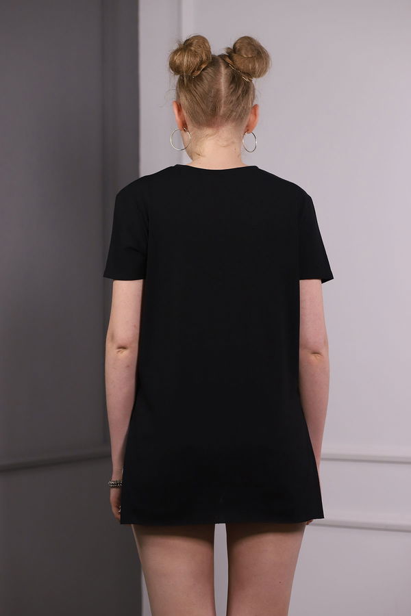 Bisiklet Yaka Yırtmaçlı T-shirt SIYAH Bisiklet Yaka Yırtmaçlı T-shirt SIYAH