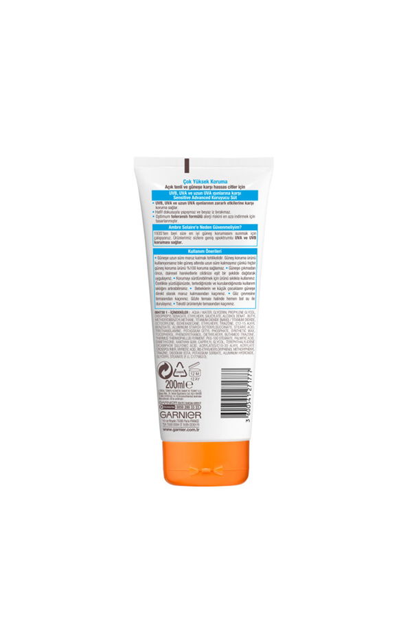 Garnier Ambre Solaire Sensitive Advanced Koruyucu Süt GKF50 200ML Garnier Ambre Solaire Sensitive Advanced Koruyucu Süt GKF50 200ML