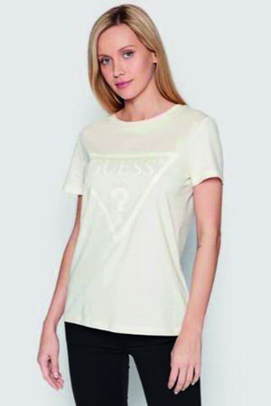 Guess Baskılı Kadın T-shirt BEYAZ Guess Baskılı Kadın T-shirt BEYAZ
