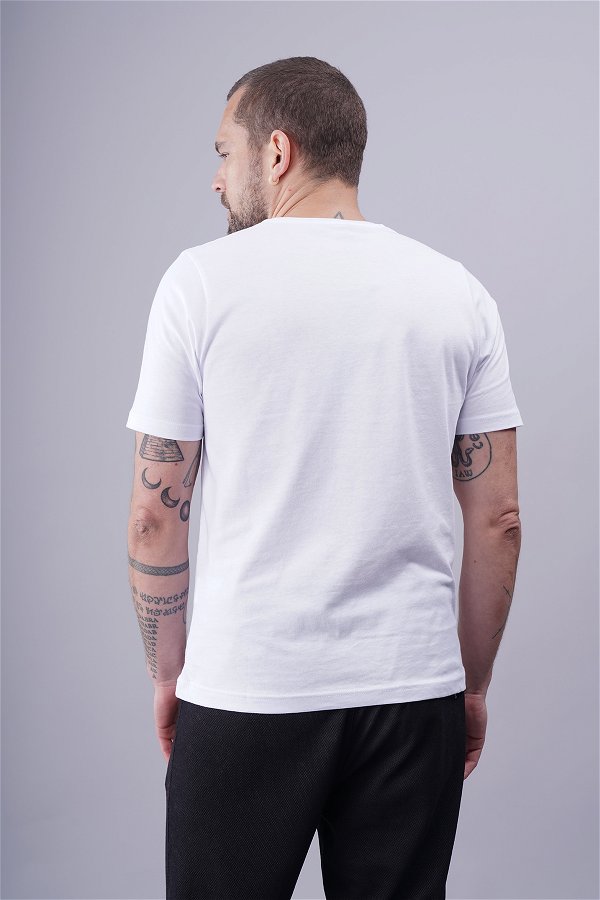 All New Yazı Baskılı T-shirt Beyaz