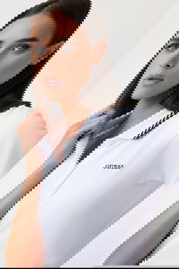 Guess Polo Yaka Kadın T-shirt Beyaz