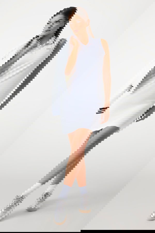 Guess Polo Yaka Kadın Elbise Beyaz