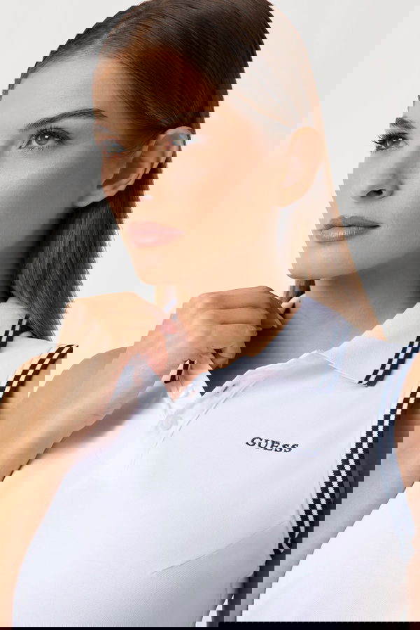 Guess Polo Yaka Kadın Elbise Beyaz