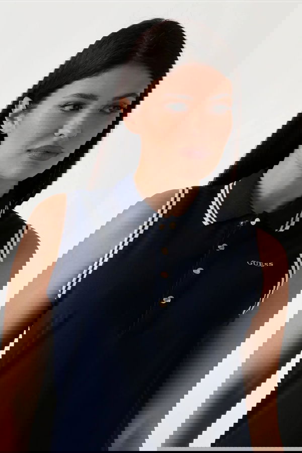 Guess Polo Yaka Kadın Elbise Lacivert