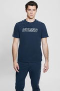 Guess Baskılı Erkek T-shirt Mavi