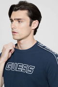 Guess Baskılı Erkek T-shirt Mavi