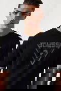 Guess Baskılı Erkek T-shirt Siyah