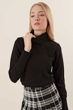 Gabria Balıkçı Yaka Kazak SIYAH Gabria Balıkçı Yaka Kazak SIYAH