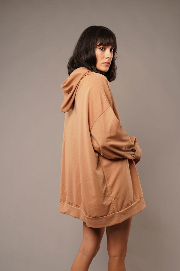 Balon Kol Kapüşonlu Sweat CAMEL Balon Kol Kapüşonlu Sweat CAMEL