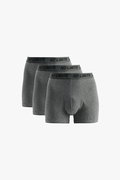 Koton Baskılı Bel Detaylı Pamuklu Basic 3lü Boxer Seti GRİ
