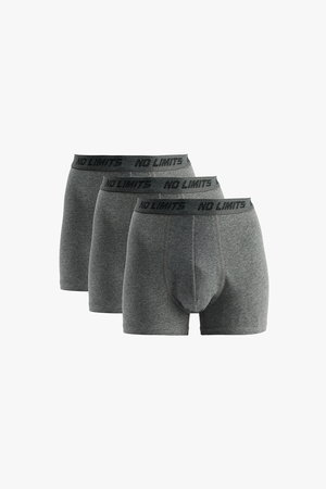 Koton Baskılı Bel Detaylı Pamuklu Basic 3lü Boxer Seti GRİ