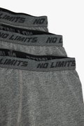 Koton Baskılı Bel Detaylı Pamuklu Basic 3lü Boxer Seti GRİ