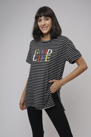 Gabria Baskılı Çizgili T-shirt Gabria Baskılı Çizgili T-shirt