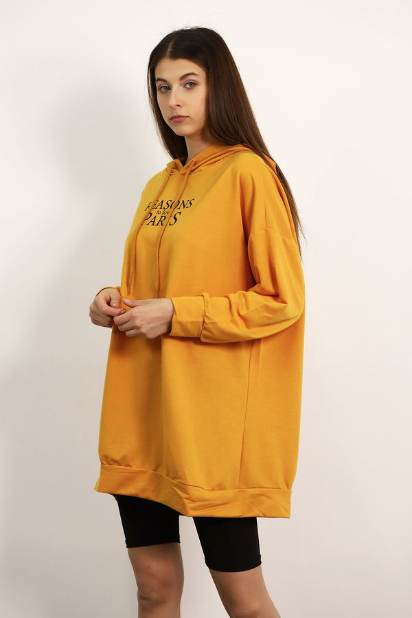 Baskılı Kapüşonlu Sweat HARDAL Baskılı Kapüşonlu Sweat HARDAL