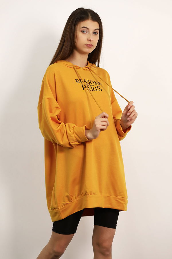 Baskılı Kapüşonlu Sweat HARDAL Baskılı Kapüşonlu Sweat HARDAL