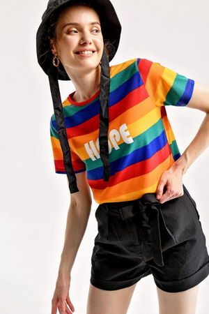 Gabria Baskılı Renkli  T-shirt Gabria Baskılı Renkli  T-shirt