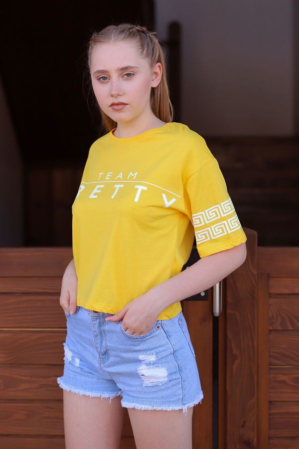 Baskılı T-shirt SARI Baskılı T-shirt SARI