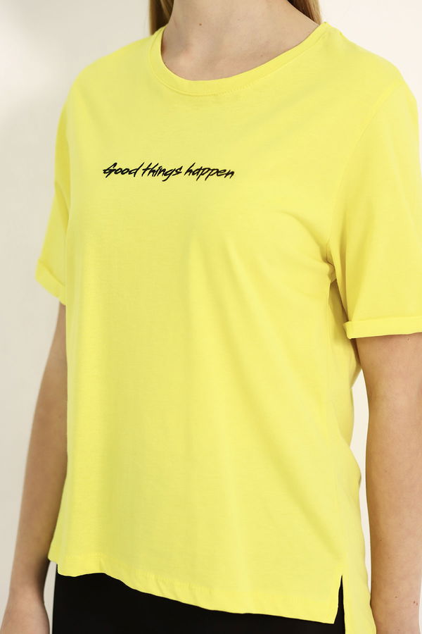 Baskılı T-shirt SARI Baskılı T-shirt SARI