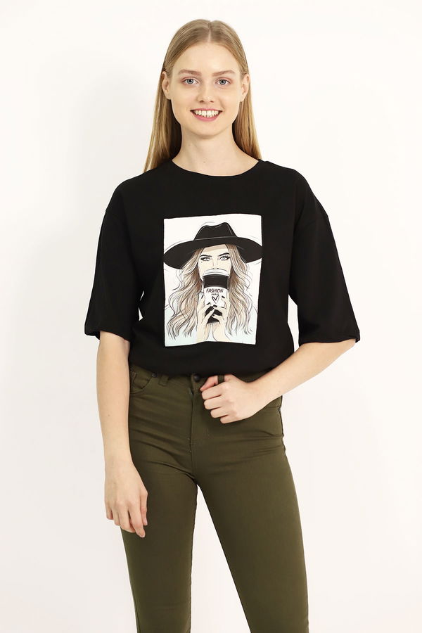 Baskılı T-shirt SIYAH Baskılı T-shirt SIYAH