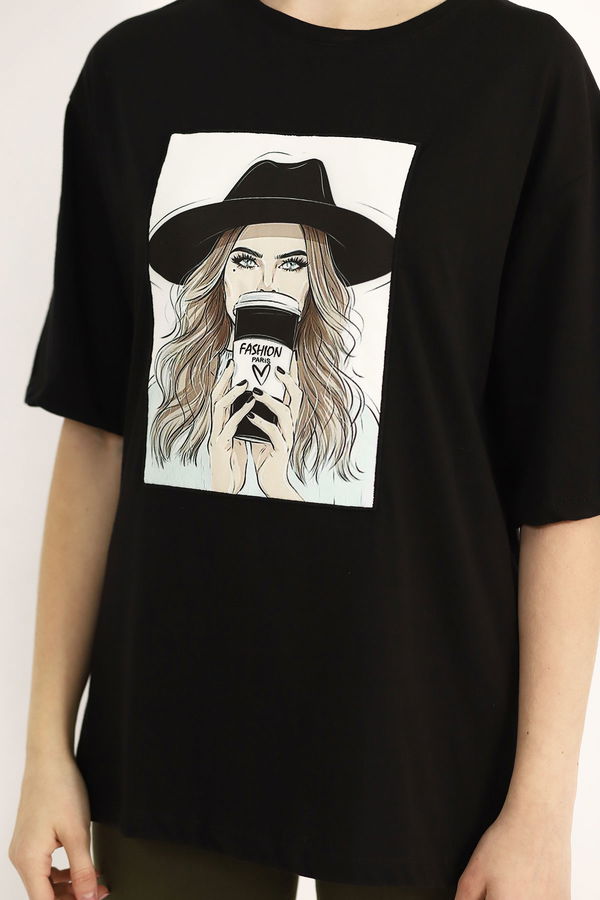 Baskılı T-shirt SIYAH Baskılı T-shirt SIYAH