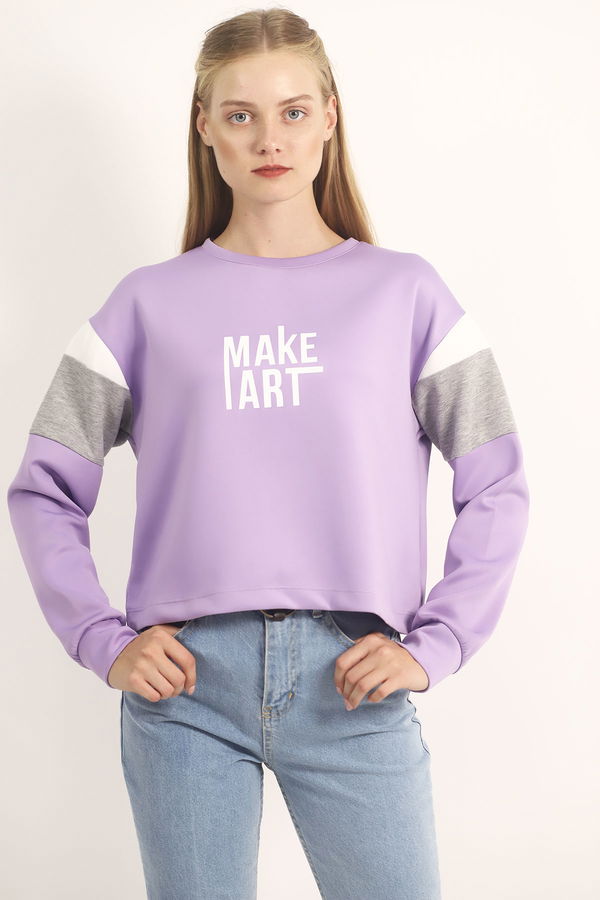 Make Baskılı Sweat Lila Make Baskılı Sweat Lila