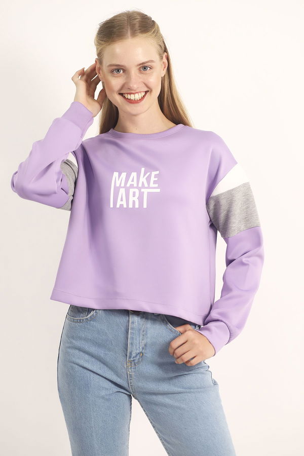 Make Baskılı Sweat Lila Make Baskılı Sweat Lila