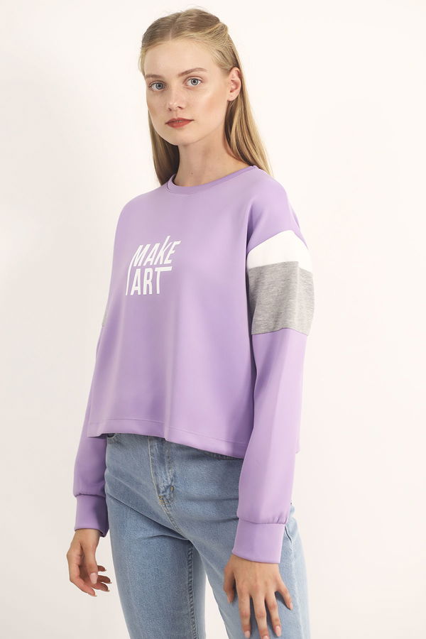 Make Baskılı Sweat Lila Make Baskılı Sweat Lila