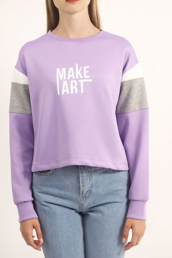 Make Baskılı Sweat Lila Make Baskılı Sweat Lila