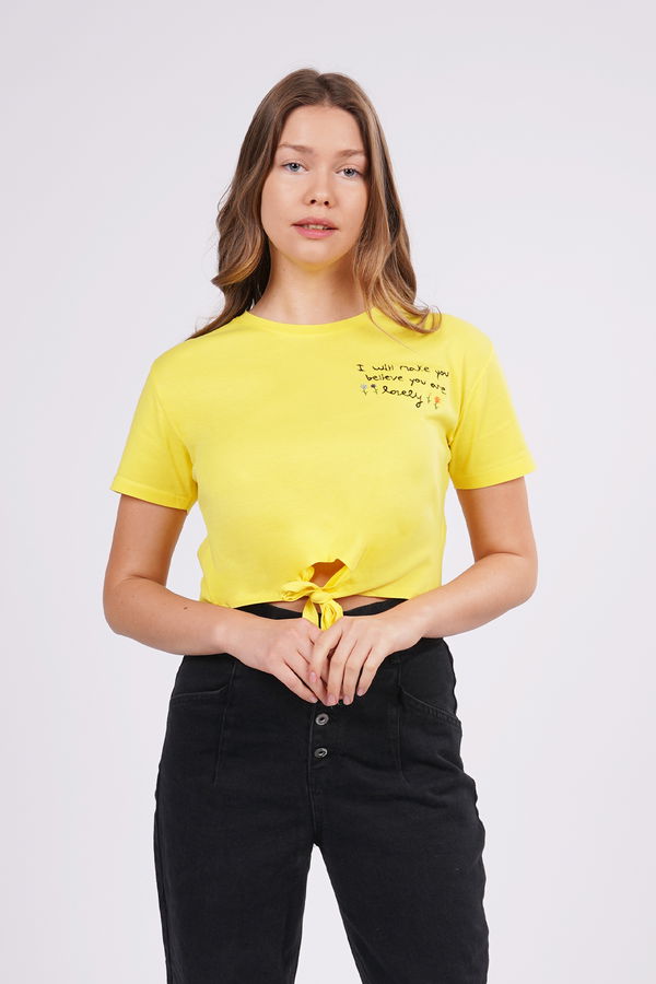 Gabria Bel Bağcıklı T-shirt