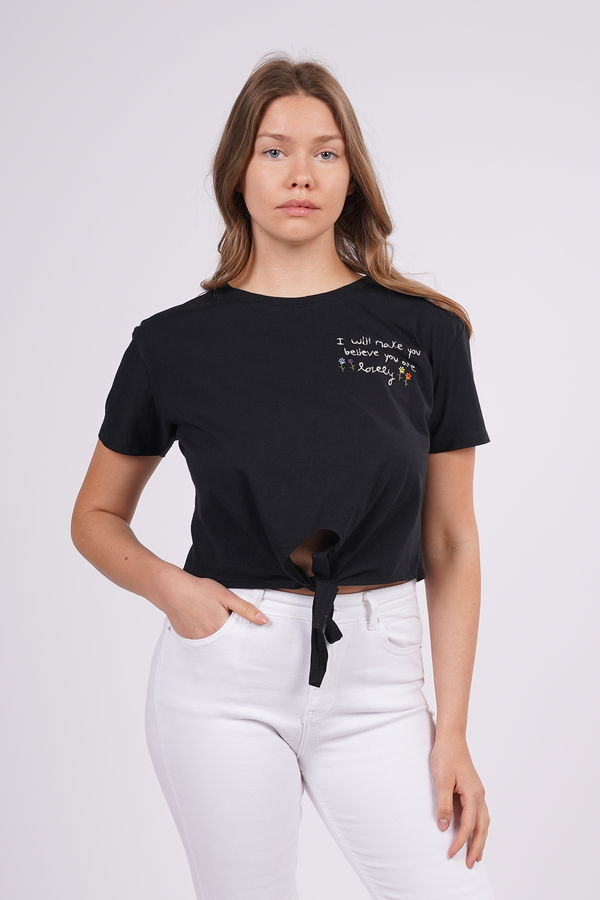 Gabria Bel Bağcıklı T-shirt