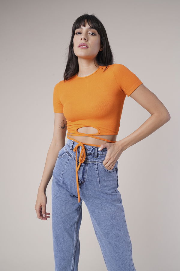 Bel Bağlamalı Mini Crop ORANJ Bel Bağlamalı Mini Crop ORANJ