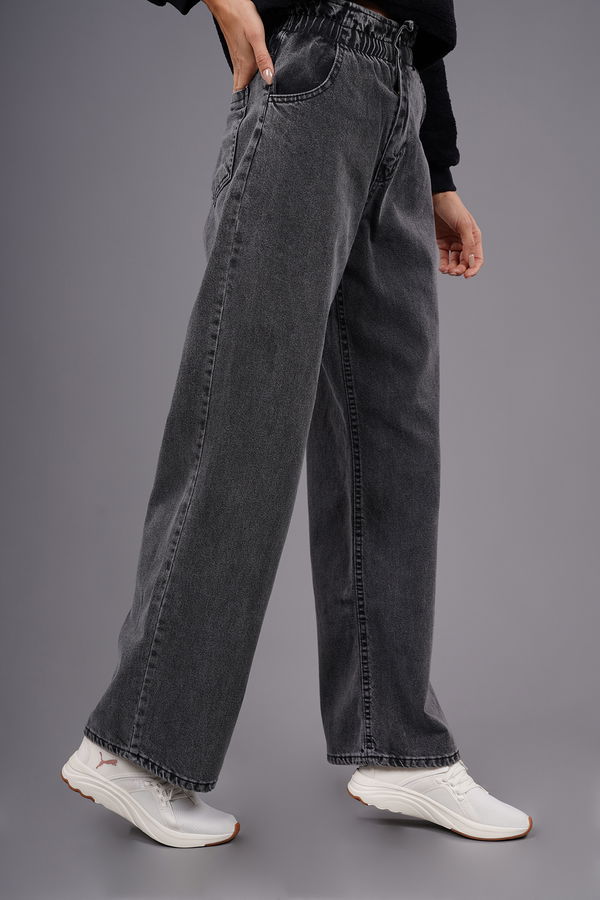 Gabria Bel Büzgülü Bol Paça Jean Pantolon Gabria Bel Büzgülü Bol Paça Jean Pantolon