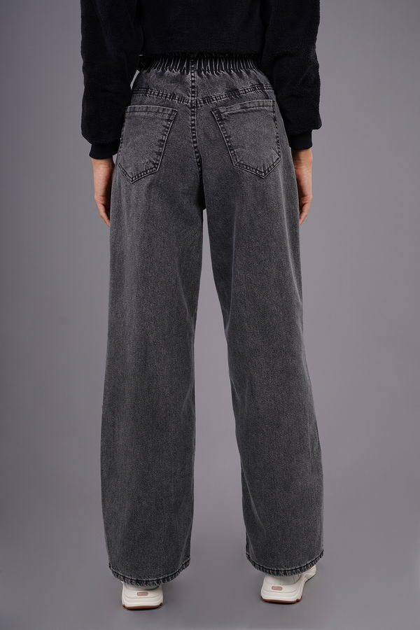 Gabria Bel Büzgülü Bol Paça Jean Pantolon Gabria Bel Büzgülü Bol Paça Jean Pantolon