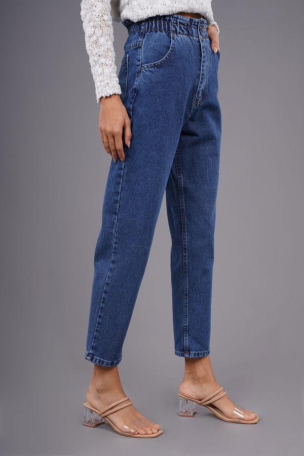 Bel Büzgülü Mom Jean MAVI Bel Büzgülü Mom Jean MAVI