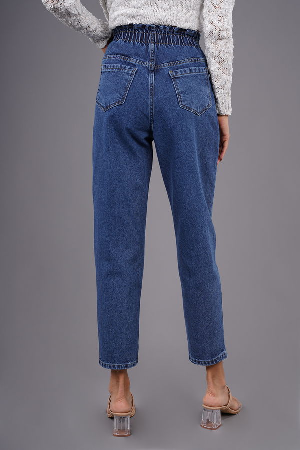 Bel Büzgülü Mom Jean MAVI Bel Büzgülü Mom Jean MAVI