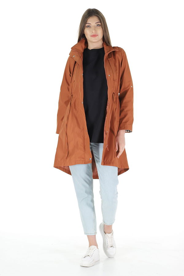 Bel Büzgülü Trenchcoat KIREMIT Bel Büzgülü Trenchcoat KIREMIT