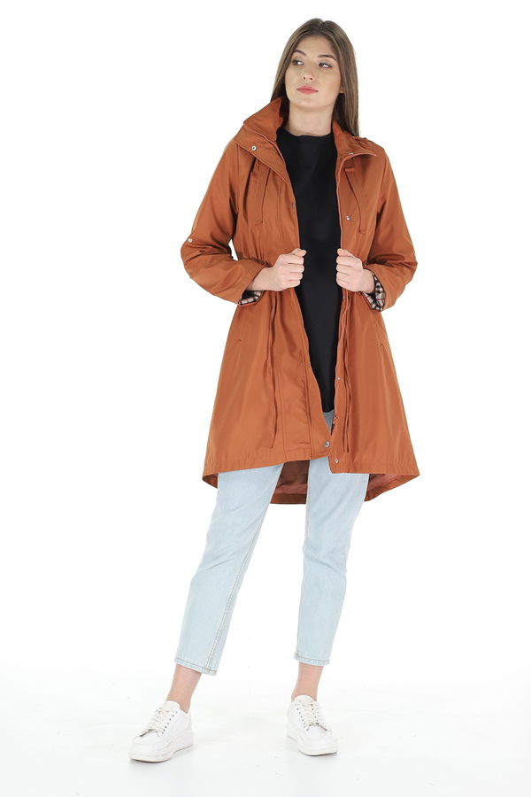Bel Büzgülü Trenchcoat KIREMIT Bel Büzgülü Trenchcoat KIREMIT