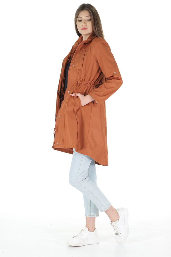 Bel Büzgülü Trenchcoat KIREMIT Bel Büzgülü Trenchcoat KIREMIT