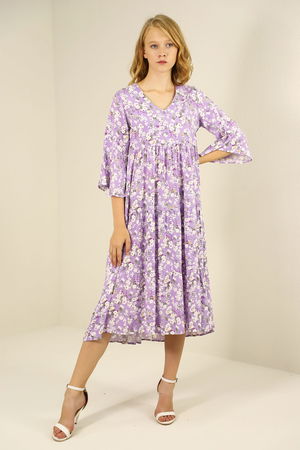 Gabria Bel Kemerli Desenli Elbise Gabria Bel Kemerli Desenli Elbise