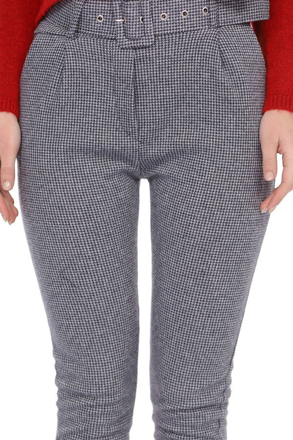 Bel Kemerli Ekose Pantolon LACI-EKRU Bel Kemerli Ekose Pantolon LACI-EKRU