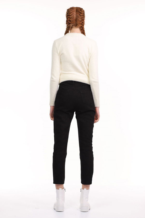 Bel Kemerli Mom Jeans SIYAH Bel Kemerli Mom Jeans SIYAH