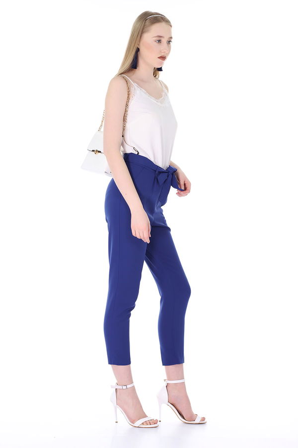 Bel Kuşaklıl Pantolon INDIGO Bel Kuşaklıl Pantolon INDIGO