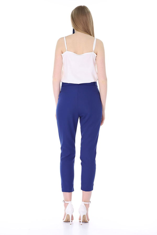 Bel Kuşaklıl Pantolon INDIGO Bel Kuşaklıl Pantolon INDIGO