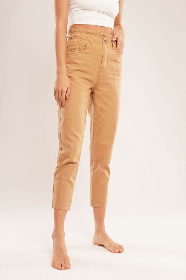 Bel Lastikli Balon Mom Jeans CAMEL Bel Lastikli Balon Mom Jeans CAMEL