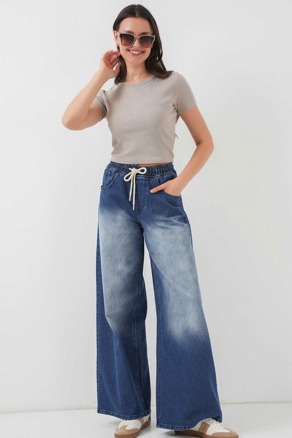 Gabria Bel Lastikli Bol Paça Jean Pantolon MAVI Gabria Bel Lastikli Bol Paça Jean Pantolon MAVI